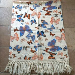 Vintage, new, wool + rayon, large SCARF